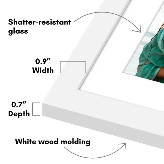 Americanflat 6x14 Collage Picture Frame - Fits Two 4x6 Photos or One 6x14 Picture {3}