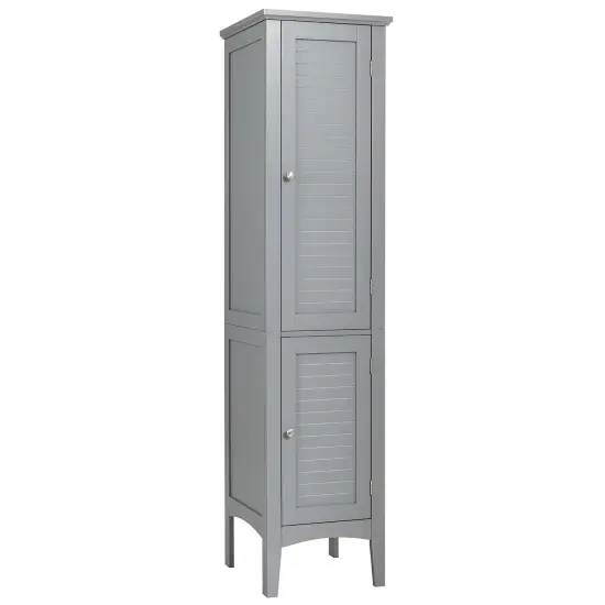 Costway Freestanding Bathroom Storage Cabinet Linen Tower Kitchen Living Room Grey\Black\Brown\White {8}