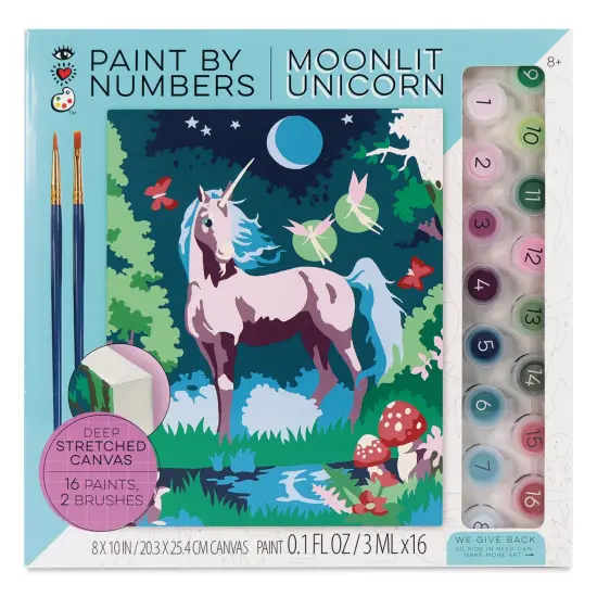 Bright Stripes iHeartArt Paint By Number Kit - Moonlit Unicorn {1}