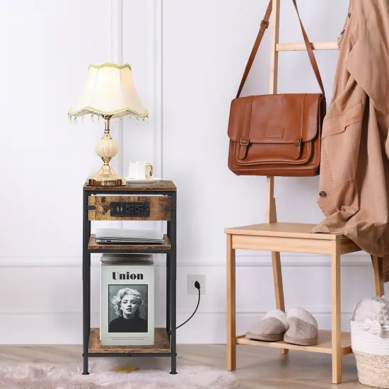 2pcs Nightstands with Charging Station {6}