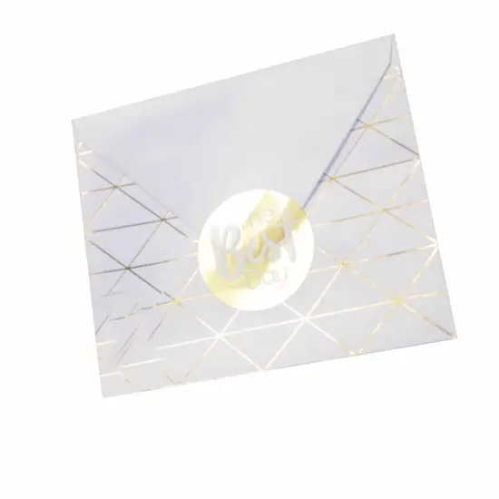 Gold Foil Envelope Treat Bags with Stickers Bulk 50 Pc {3}