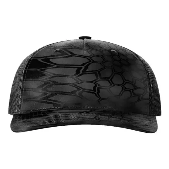 Richardson&reg; Five Panel Printed Trucker Cap Typhon Black {1}