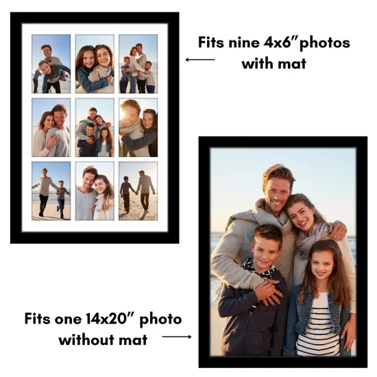 Americanflat 14x20 Collage Picture Frame - Fits Nine 4x6 Photos or One 14x20 Photo {10}
