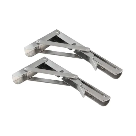 Kitcheniva 2 Pcs Heavy Duty Wall Mounted Folding Shelf Brackets 12 inch - silver {1}