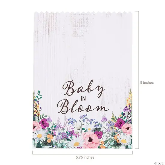 Baby in Bloom Treat Bags with Stickers - 12 Pc. {3}