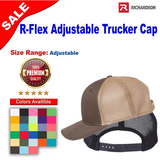 Richardson&reg; R-Flex Adjustable Trucker Cap CharcoalBlack {2}