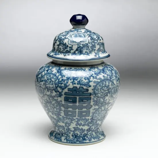 AA Importing 59733 Antiqued Pale Green And Blue Ginger Jar With Lid {1}