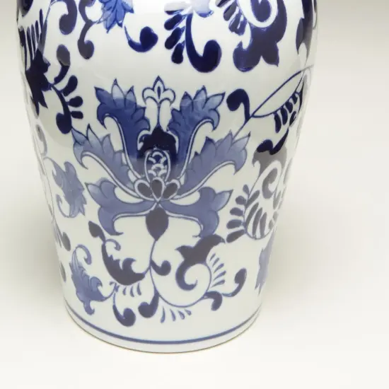 AA Importing 59777 10 Inch Blue And White Ginger Jar {3}