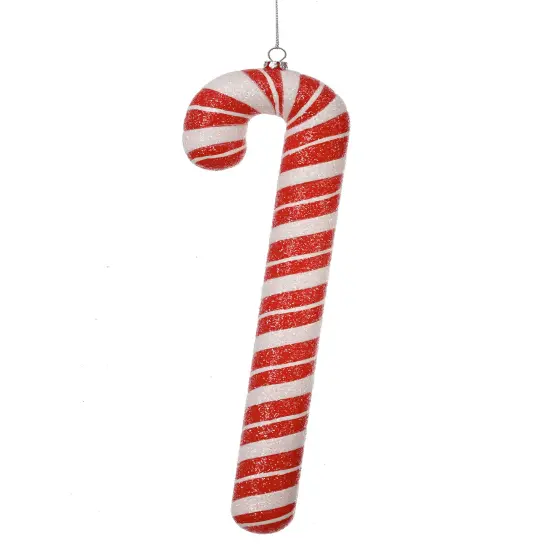 12" Peppermint Swirl Candy Cane Red and White Shatterproof {1}