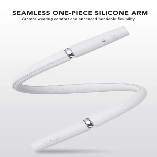 Neck Reading Light, Book Light for Reading in Bed [Steering Shafts Adjustment], Bendable Silicone Arm, Long Lasting LED Rechargeable Knitting Light for Camping, Repair, Crochet & Craft, White {6}