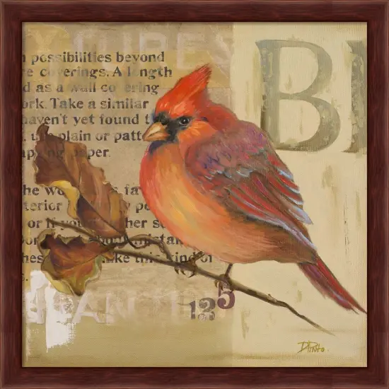 Red Love Birds I by Patricia Pinto 13" x 13" Framed Wall Art {1}