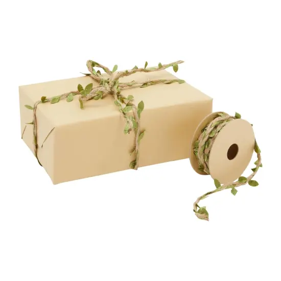 Juvale Burlap Leaf Ribbon - Jungle, Safari & Fairy Party, Enchanted Forest Decor, Vines for Crafts (4 Rolls, 65.6 Ft Total) {2}