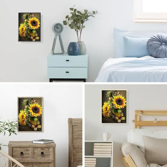 12x16 Inch Diamond Painting Kits for Adults, DIY Paint by Numbers for Adults Beginner, DIY Full Drill Diamond Dots Paintings Picture Arts Craft for Home Wall Art Decor (Yellow Butterfly) {4}