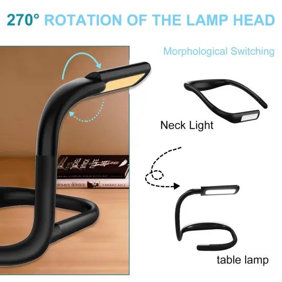 LED Neck Reading Light,Book Light In Bed,Adjustable Brightness Desk Lamp,3 Color with Bendable Arms,Suitable for Repairing,Night Running,Walking,Knitting,Camping (1PCS) {6}
