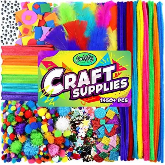 Arts and Crafts Supplies Kit for Kids - Boys and Girls Age 4 5 6 7 8 Years Old - Toddler Art Set Activity Materials - Great for Preschool and Kindergarten Crafting Project - Carl & Kay {3}
