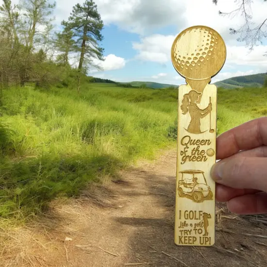 Bookmark - I Golf like a girl Try to Keep Up - Birch wood {6}