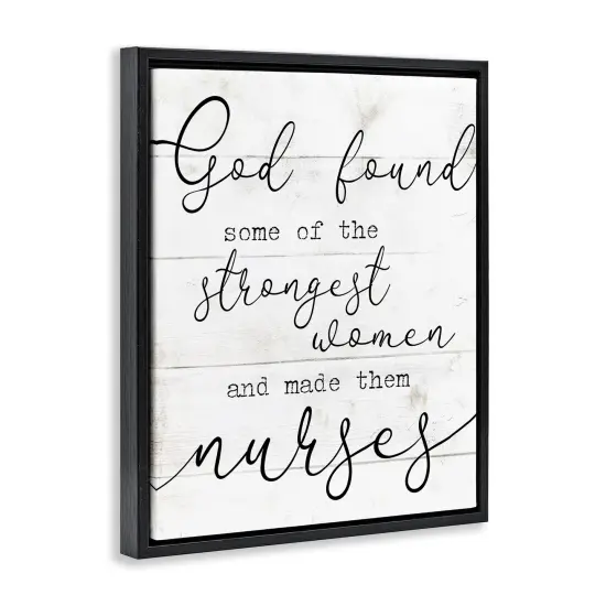 Stupell Industries Strong Women Nurses Spiritual Framed Floater Canvas Wall Art Black Floater Frame {3}