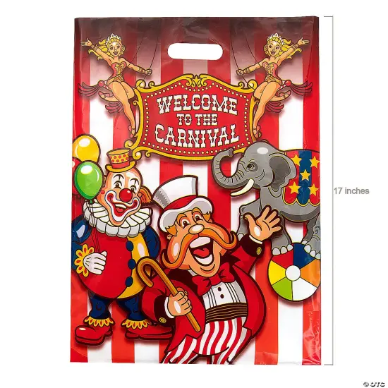 12 1/2" x 17" Bulk 50 Pc. Plastic Under the Big Top Treat Bags {3}