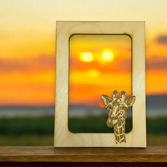 Giraffe Photo Frame Insert Mat - Baltic Birch (FRAME NOT INCLUDED) {3}