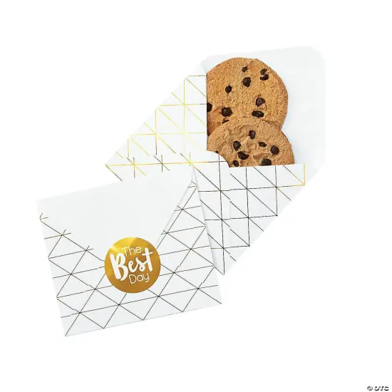 Gold Foil Envelope Treat Bags with Stickers Bulk 50 Pc {2}