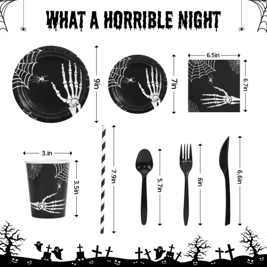 200 Pcs Halloween Disposable Dinnerware Set {2}