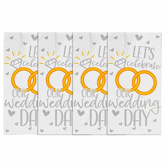 Medium Wedding Activity Paper Treat Bags 5" x 3 1/4" x 10" - 12 Pc. {5}