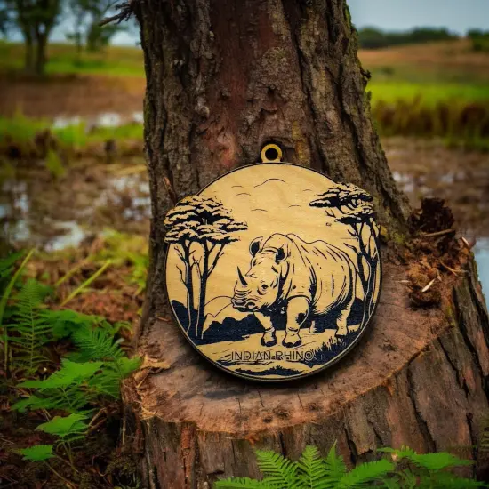 Ornament - Black - Indian Rhino {4}