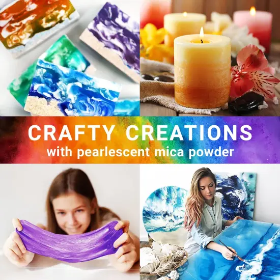 Mica Powder for Epoxy Resin &ndash; Pigment Powder for Nails &ndash; Epoxy Resin Color Pigment &ndash; Soap Making Dye &ndash; Mica Pigment Powder 24 Colors Set {2}