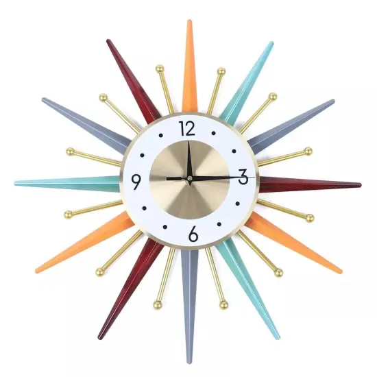 Modern Wall Clock Starburst Ball Clock Colorful MidCentury Home Kitchen Decor {1}