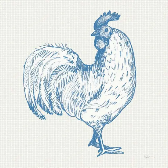 Cottage Rooster III by Sue Schlabach 12" x 12" Canvas Wall Art {2}