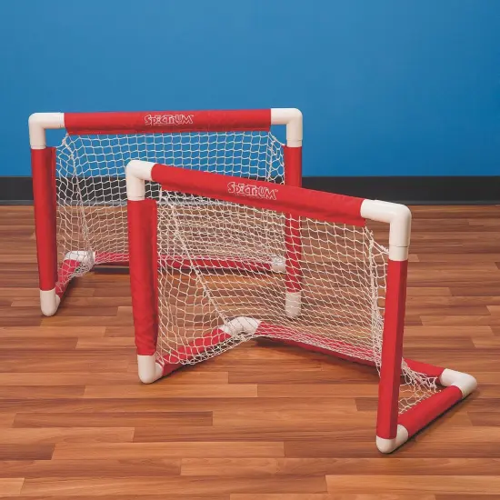 S&S Worldwide Mini PVC Hockey Goal Set. Includes two -25"W x 20"H PVC Goals with Slide on Nets. Great for Shooting Practice, Games without Goalies, Knee Hockey and Scooter Hockey. {3}