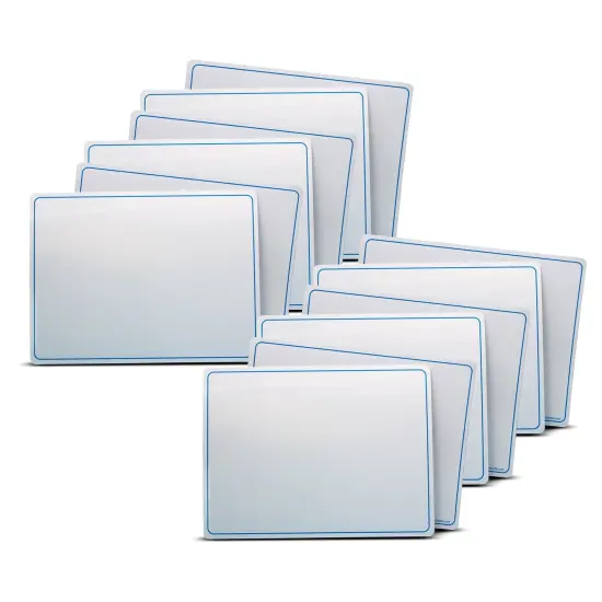 Two-Sided Dry Erase Learning Mat, 9" x 12", Letters & Numbers, Pack of 12 {1}