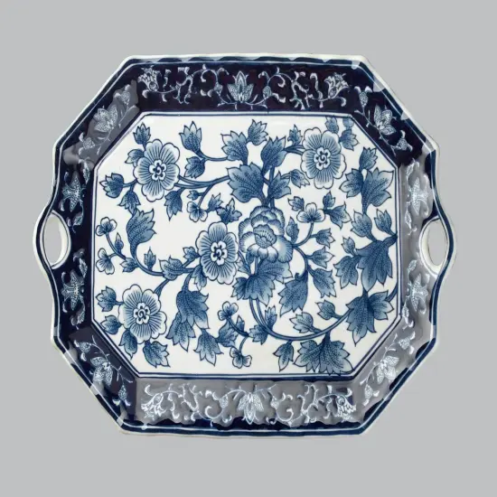 AA Importing 59715A Blue And White 18 Inch Platter {1}