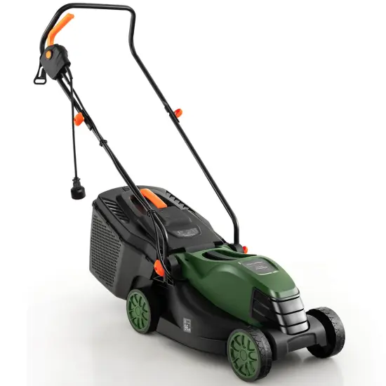 Costway Electric Corded Lawn Mower 12-AMP 14-Inch Walk-Behind Lawnmower with Collection Box {1}
