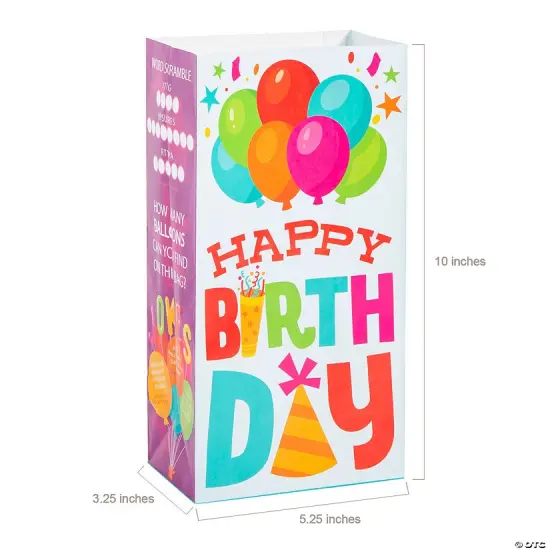 Birthday Party Activity Paper Treat Bags 5 1/4" x 10" - 12 Pc. {3}