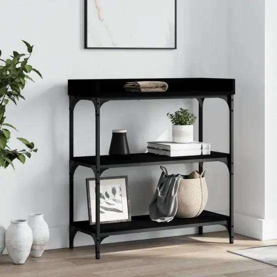 vidaXL Console Table with Shelves Black 29.5"x11.8"x31.5" {1}