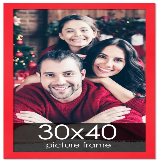 Classic Modern Red Picture Frame - UV Acrylic, Foam Board Backing, Hanging Hardware {1}