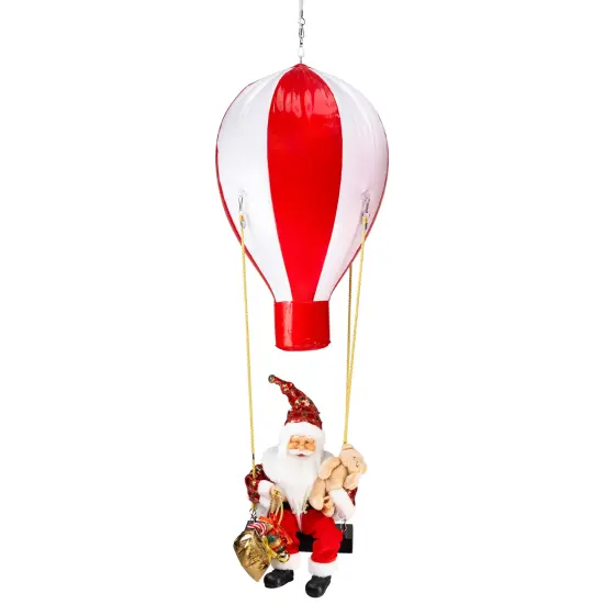 Northlight Lighted and Musical Santa Claus Hot Air Balloon Christmas Decoration - 43.5" Multi {3}