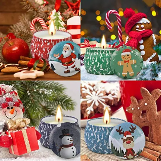 4 PackChristmas Candles Gifts for Women - Christmas Scented Candles Gifts Set - Aromatherapy Candle for Meditation, Yoga, Bath, Relaxing, SPA, Ideal Christmas Gifts for Mom Mother Friend Wife Present {5}