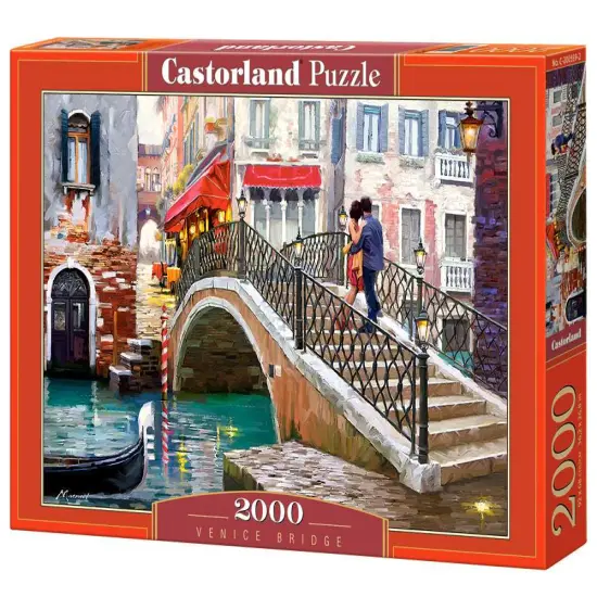 2000 Piece Jigsaw Puzzle, Venice Bridge, Venetian canals, Venice Italy Puzzle, Gondola Puzzle, Adult Puzzles, Castorland C-200559-2 {1}