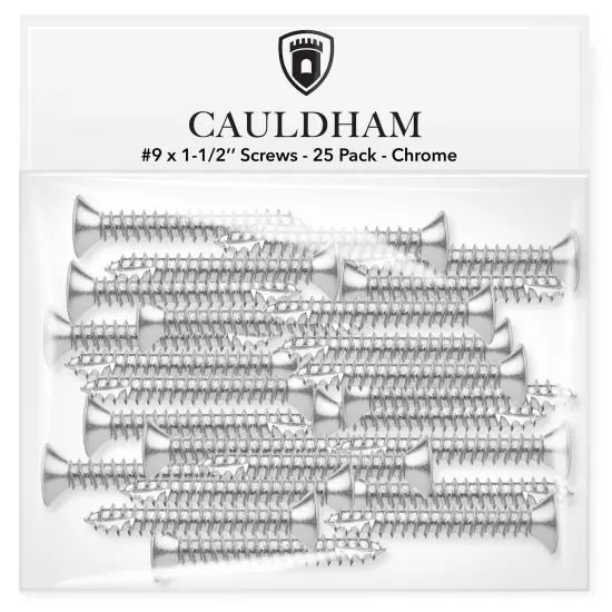 Cauldham Wood Screws #9 x 1-1/2 Inch for Door Hinges - 25 pack {2}