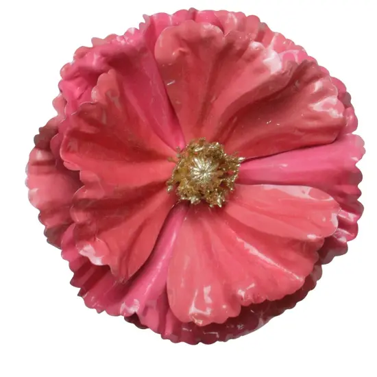 Northlight Shiny Poppy Flower Christmas Clip Ornament - 4.75" - Watermelon Pink {4}