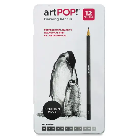 artPOP! Professional Drawing Pencil Set of 12, 6B &ndash; 4H Graphite Art Pencils with Hexagonal Grip, Ideal for Sketching, Art Drawings, and Shading, Includes Metal Tin {3}