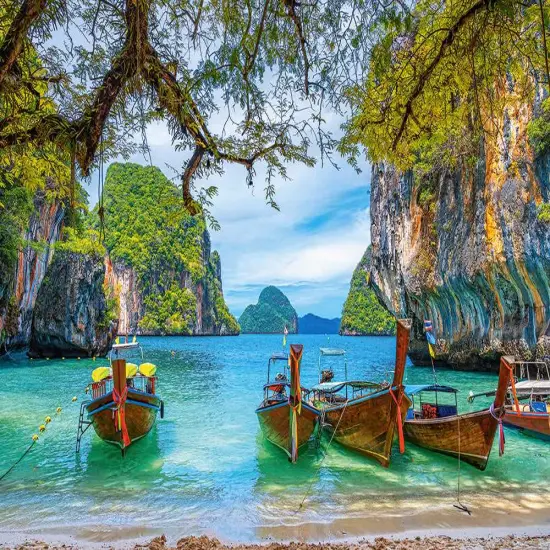 1500 Piece Jigsaw Puzzle, Beautiful Bay in Thailand, Asia, Island, Fishing boat, Ocean puzzle, Adult Puzzles, Castorland C-151936-2 {2}