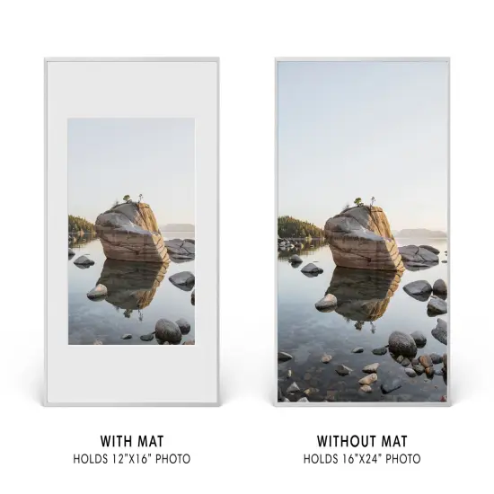 Haus and Hues Aluminum Glass and Matted Picture Frame Silver {4}