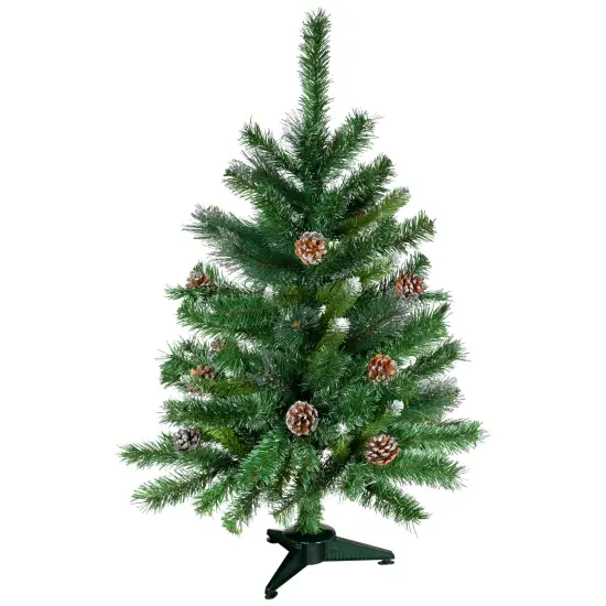 Northlight Two Tone Buckeye Glitter Pine Full Artificial Christmas Tree - 3' - Unlit Green {3}
