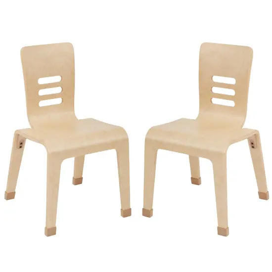 Bentwood Chair, 16in Seat Height, Stackable Seats, 2-Pack White Wash {7}