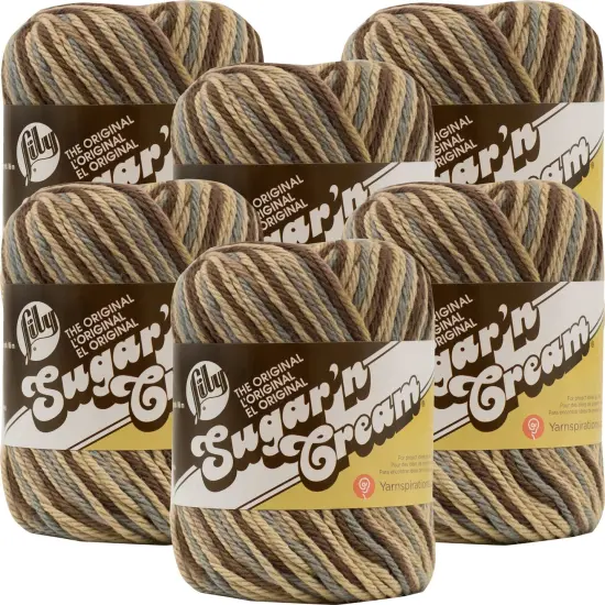Lily Sugar'N Cream Earth Yarn - 6 Pack of 57g/2oz - Cotton - 4 Medium (Worsted) - 95 Yards - Knitting/Crochet {1}