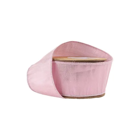 2 1/2" Wired Metallic Dupioni Ribbon | Pale Pink | 10 Yard Roll {2}