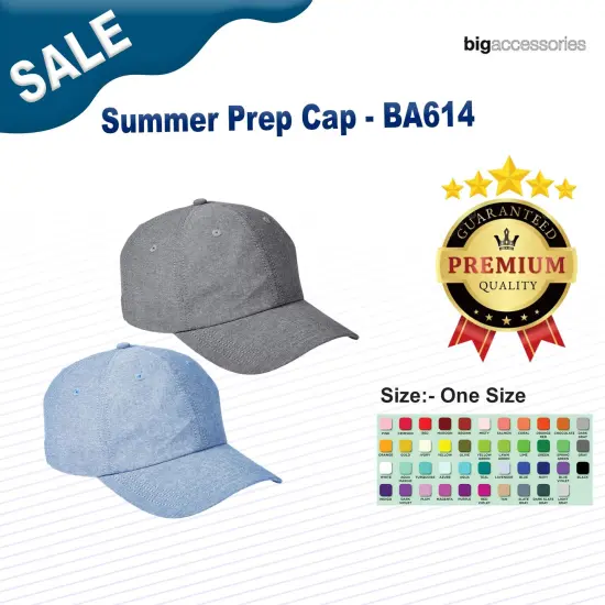 Big Accessories&reg; Summer Prep Cap SEERSUCKER {2}